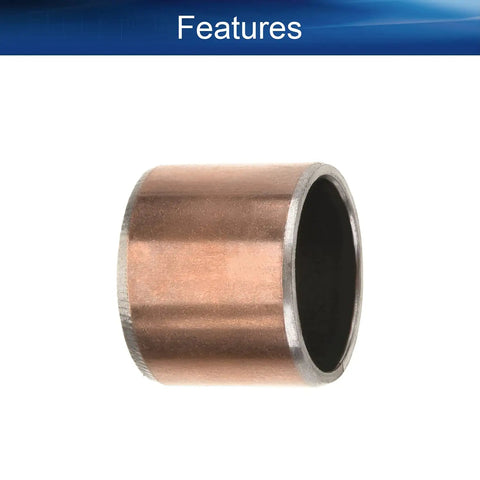 Close-up of a bronze sintered oilless bushing, part of Set Of Ten Heavy Duty Sleeve Bearings With 10mm Bore And 12mm OD.