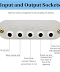 Input and output sockets of Automatic Single Phase Voltage Regulator Converts 120V To 220V With 6800W Knockout Capacity.