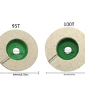 Get Your Gear Ready With These Six Premium Wool Felt Polishing Wheel Discs Perfect For 95 Or 100 Angle Grinders And Crushing Metal Marble Or Brass Like A Boss In Workshops Without Burning Out. Two wool polishing discs, 95mm and 100mm sizes, shown with dimensions.