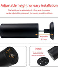 Modern Metal Furniture Legs With Adjustable Leveling Feet for easy setup, shown with dimensions and installation details