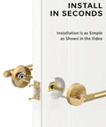 Champagne Bronze Passage Door Handles Set Six Pack Built To Last Heavy Duty Interior Door Levers installation example