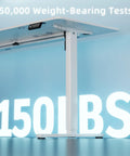 Big Shintenchi Standing Desk 63x24 Inch Electric Adjustable Height Ergonomic Lift with weight capacity display.