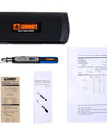 Bit Head Digital Torque Wrench With One Quarter Inch Drive Adapter, Peak Torque Readout On LCD, certification papers, manual