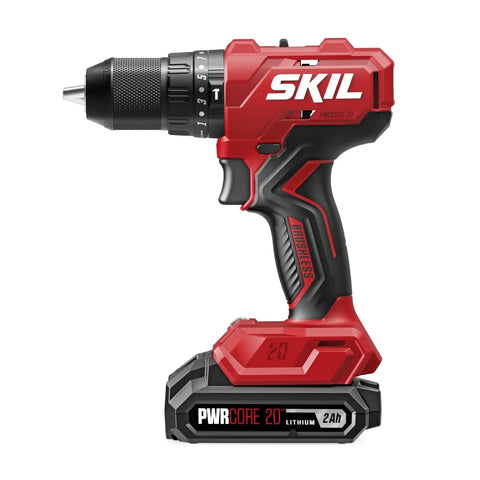 Tough As Nails 20V Brushless Cordless Hammer Drill Kit With Quick Charge Battery And Secure Case Holding 75 Heavy Duty Bits For Every Weekend Warrior Job, featuring a compact design.