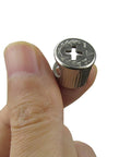 Tough As Nails Cam Lock Fasteners For Furniture Building And Cabinet Connectors With Hidden Deck Fitment No Sweat Setup Pro Grade Wood To Wood Joining Hardware 30 Piece Bulk shown from hand angle.