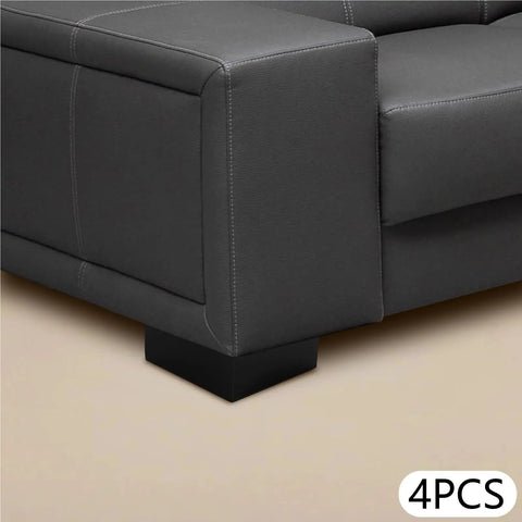 4 Pcs Black Wood Furniture Legs Set L Shaped Table Feet Bed Riser Compatible For Cabinets And Sofas Easy Install No Fuss Use