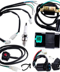 Beefed Up Dirt Bike Wiring Harness Kit With CDI Ignition Coil Spark Plug Kill Switch And Key Switch For Kick Start 50cc To 160cc Quad ATV Go Kart Buggy Ride Ready