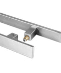 Heavy Duty 48 Inch Commercial Push Pull Door Handle With Square Design SUS 304 Stainless Steel Construction Anti Rust And Corrosion Resistant Tough As Nails For High Traffic Doors, close-up
