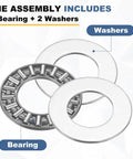 Beefy Thrust Needle Roller Bearing Kit With 24 Washers AXK1226 Chrome Steel 12mm ID 26mm OD 4mm Thick 12 Sets