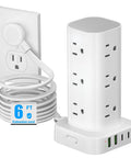 Go To All In One Power Strips With Surge Protection And USB Ports 12 AC Outlets 4 USB Ports 2 USB C 6 Ft Flat Extension Cord