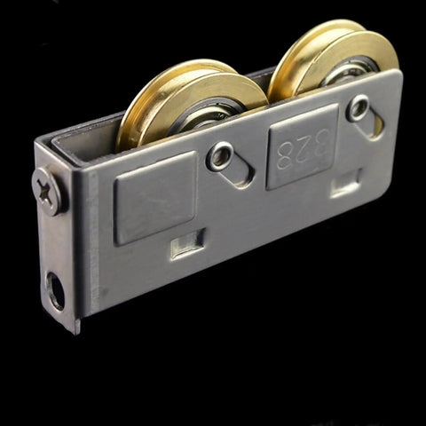 Premium Stainless Steel Sliding Door Rollers And Window Pulley With Copper Double Wheel System, showing heavy-duty double wheels.