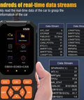 Heavy Duty OBD2 Diagnostic Scanner That Straight Up Clears Check Engine Flags Pulls Freeze Frame Codes And Streams Live Data While Getting Your Rig Back On Road Fast displaying real-time data streams on screen.
