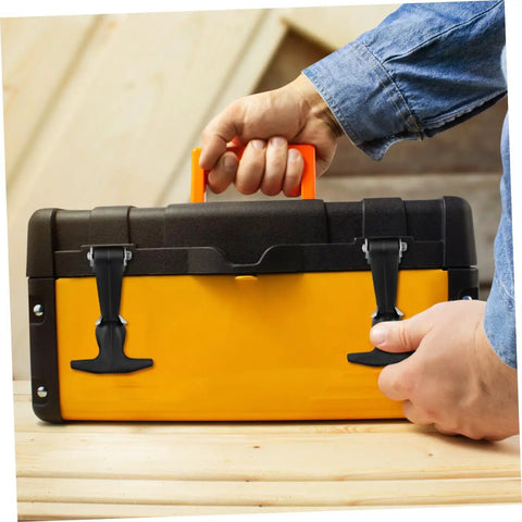 Person securing toolbox with 2 Pack Flexible Stainless Steel Draw Latches With Curved T Handle Grip For Tool Boxes Carts Automotive Boats