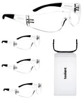 Four Pack Clear Safety Glasses With UV400 And ANSI Z87.1 Standards Built For The Daily Grind Impact Resistant And Anti Scratch Goggles