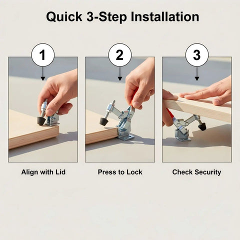 3-step installation of lid clamp replacement for Longhorn and Highland smokers, 1 pack, BBQ accessory for offset grills