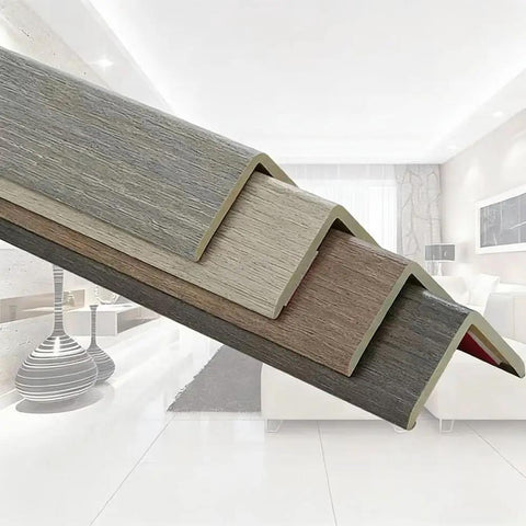 Two Pack Wood Grain Wall Corner Protector Self Adhesive L Molding Guards For Wall Door Window And Furniture Black 150 Cm Long