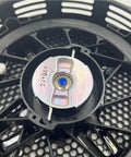 Close-up of Genuine Recoil Starter 28400-Z5T-306ZB Replacement unit for Honda EB4000X in OEM quality, showcasing metal core and black casing.
