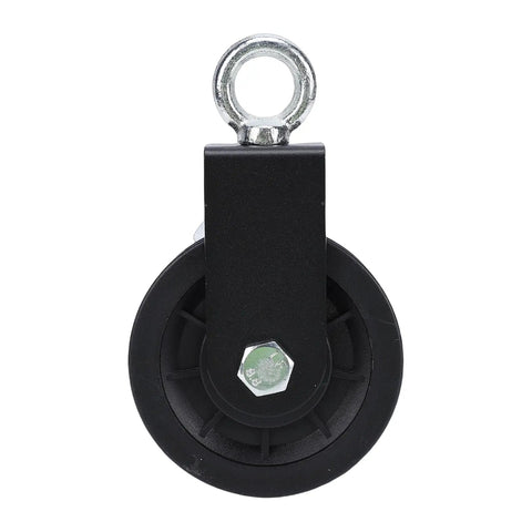 Heavy Duty Pulley Wheel For Home Gym Built Tough With ABS Alloy Construction, 440 Lb Capacity, 360 Degree Rotating Cable Wheel For Lat Pulldown And Full Body Workouts, Smooth Glide And Versatile Cable Training Accessory For Gains., black pulley wheel with metal eyelet
