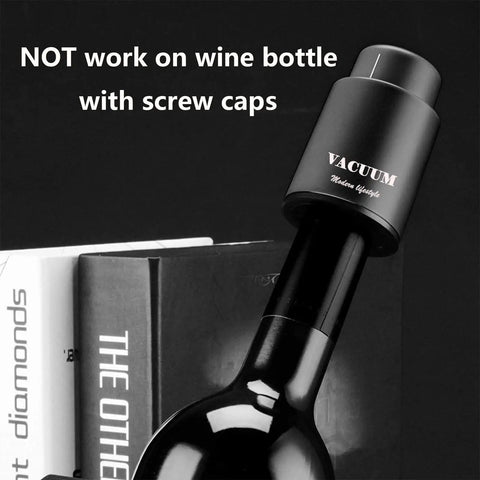 Two Pack Real Vacuum Wine Stoppers Keep Wine Fresh Longer, Reusable Preserver