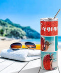 24 Pack Sublimation Tumbler Blanks 20 Oz White Straight Stainless Steel Cups With Metal Straw And Lid For Easy Heat Press Sublimation Prints Ready To Go Bulk Gift Box tumbler on beach