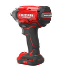 V20 Cordless Impact Wrench One Half Inch Bare Tool Only with Brushless Motor side view, red and black design