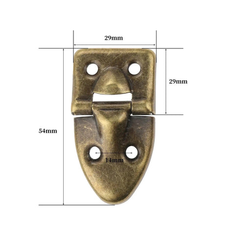 Two Pack Self Closing Reversible Door Hinges With Screws Decorative Box Door Hardware shown with dimensions