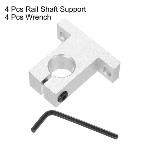 4 Pack SK13 Aluminum Linear Rod Rail Shaft Supports For 13mm Diameter Shaft Mounting Brackets For CNC Machines And 3D Printers Rail Guide Clamps For Precise Automation Silver Tone with hex wrench