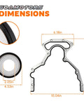 Rear Main Seal Set With O Ring Gasket Crankshaft Seal dimensions for Chevrolet GMC Hummer Pontiac LS LSX engines.