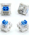 Blue 3-Pin Clicky Mechanical Keyboard Switches 50gf Actuation, Tactile And Audible Feedback, 30-Piece Bulk Pack For DIY Keyboards, Gaming, Typists, And Fidget Enthusiasts, clear housing