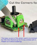 Detailed view of 4 Pack TMR Joystick Replacement Kit components including sensor trimming for PS5 and Edge controllers.