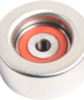 Premium Car Drive Belt Idler Pulley For Toyota Rebuild Kit round silver pulley with orange seal, designed for smooth engine performance.