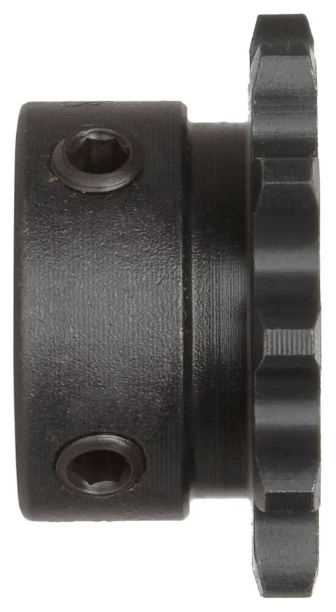 Side view of Heavy Duty Hardened Teeth Roller Chain Sprocket For Series 35 Chain Type B Hub Single Strand 28 Tooth 0.375 Inch Pitch