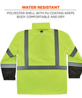 High Visibility Reflective Winter Safety Jacket Insulated Parka ANSI Compliant Lime Large GloWear 8384 back view