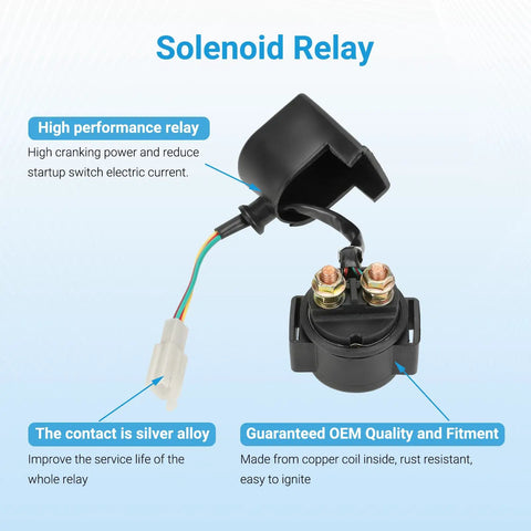 Solenoid relay for Electric Wiring Harness Kit For 110cc And 125cc Chinese ATVs Quad Bikes; includes copper coil and silver alloy contact