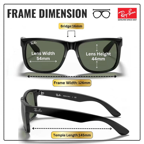 Square Frame Sunglasses For Men Non-Polarized Dark Green Lenses, Modern Edge Design, Frame dimensions with measurements