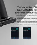 Close-up of USB Type-C ports on Noble NB4 Pro Plus 2.4GHz 18 Channel Radio Transmitter With FGr4B And FGr8B Receivers
