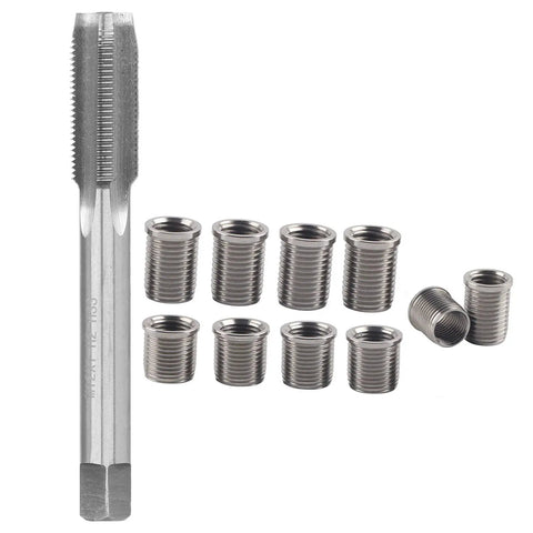 Spark Plug Thread Repair Kit Universal Reamer and Tap Set with M10x1.0 pipes and M12x1.0 steel tap
