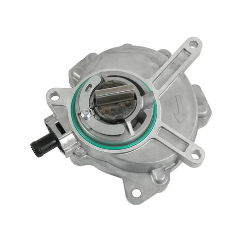 Heavy Duty Brake Vacuum Pump Assembly With 06D145100g close-up view, showcasing metal casing and green seal for power assisted braking.