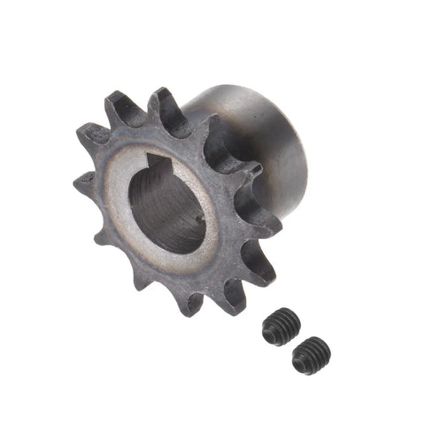 Beefy 12 Tooth Roller Chain Sprocket with Three Eighths Inch Pitch 15mm Bore A3 Carbon Steel Motor Drive Gear DIN ISO 06B