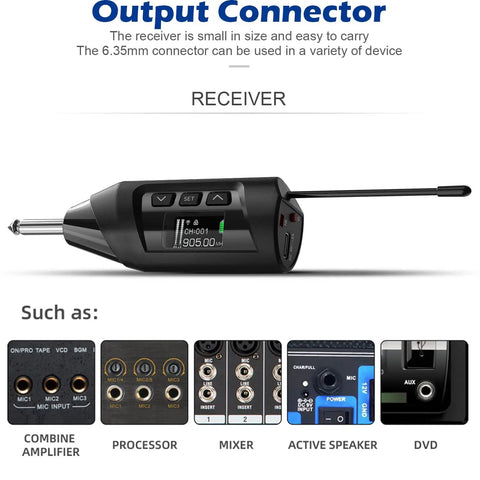 Wireless Saxophone Microphone System Clip On Instrument Microphone For Sax And Trumpet transmitter with input options