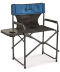 Oversized Tall Director Chair For Camping And Tailgating, Heavy Duty Folding Camp Chair With 500 Lb Capacity, Blue And Black, side view