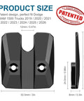 Sun Visor Repair Kit For Ram 1500 2019-2026 Two Pack Aluminum Visor Clip Replacement, product dimensions and patent stamp visible.