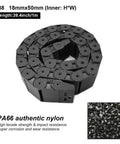 R38 18mm By 50mm Semi Enclosed Drag Chain Cable Carrier For CNC Machines, 1 Meter Length With End Connectors