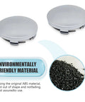 Silver Pack Of 4 Universal Car Wheel Hub Caps 2.36 Inch Outer Diameter 2.2 Inch Inner Diameter Snap In Rim Covers on display.