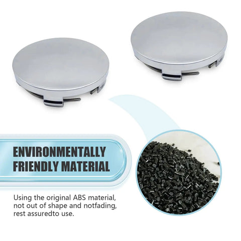 Silver Pack Of 4 Universal Car Wheel Hub Caps 2.36 Inch Outer Diameter 2.2 Inch Inner Diameter Snap In Rim Covers on display.