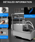 Heavy Duty 38L Commercial Oil Filtration Speed System For Deep Fryers showing power switch and oil drain valve details.