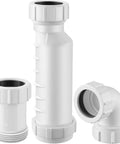 One And A Half Inch Sanitary Waste Valve Kit With Self Sealing Membrane Keeps Odors Out And Prevents Pressure Failures For RV Sinks Toilets And Showers Compatible With Wavin BV1B UB Waste Valve, showing valve and adapters on white background