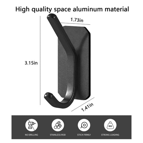 Hella Heavy Duty Adhesive Wall Hooks With 30 Pound Capacity Waterproof Setup For Bathroom Towels And Coats No Sweat No Drill Damage Free Mounting For Apartment Renters And Dorms Matte Black Four Pack