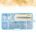 Sky-blue DIY Self Repairing Glasses Kit with screws, nose pads, springs for Eyewear Maintenance Tool for Sunglasses and Eyeglasses