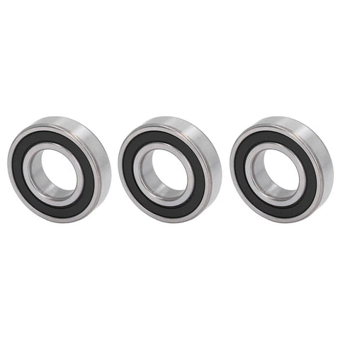 Rubber Sealed Deep Groove Ball Bearings Pack 3 Piece Kit With Various Sizes For Motors And Machinery Handling Radial And Axial Loads 6206 Rubber Seal Top Notch Durable High Capacity And Smooth Performance, three sealed bearings
